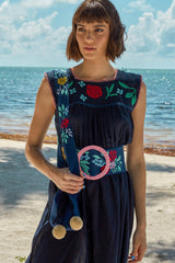 Carolina K Andi Dress in Navy Peonies