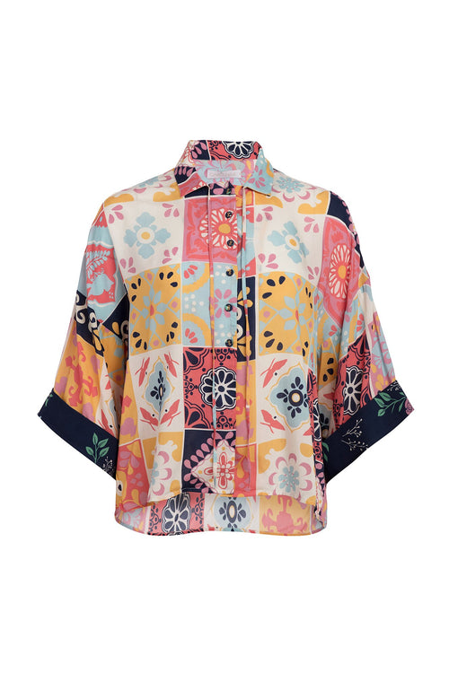 Carolina K Kimono Top Terracotta Tile Multi