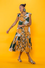 Carolina K Barbarella Dress Lotus Flower Yellow