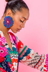 Carolina K Huichol Earrings in Blue