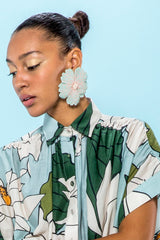 Carolina K Huichol Earrings in Sky Grey
