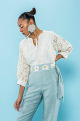Carolina K San Juan Blouse in Cream