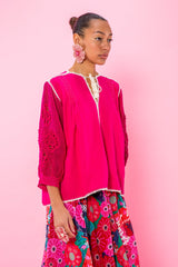 Carolina K San Juan Blouse in Fuchsia