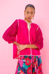 Carolina K San Juan Blouse in Fuchsia
