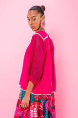 Carolina K San Juan Blouse in Fuchsia
