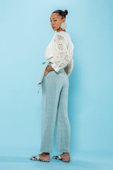 Carolina K Straight Pants in Sky Gray