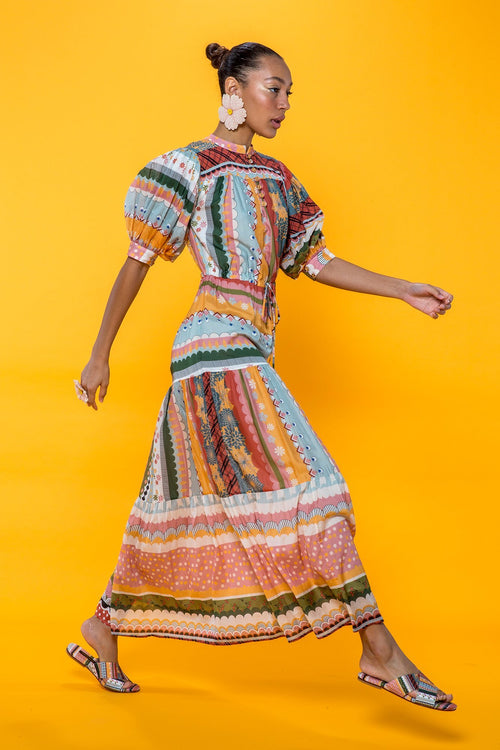 Carolina K Tarahumara Dress in Multi Stripe
