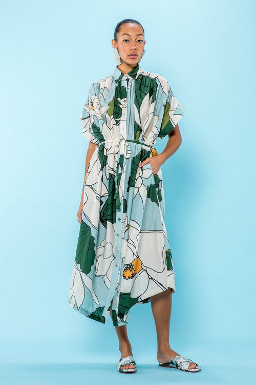 Carolina K Valerie Kaftan in Lotus Flower Blue