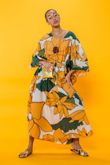 Carolina K Xim Kaftan in Lotus Flower Yellow