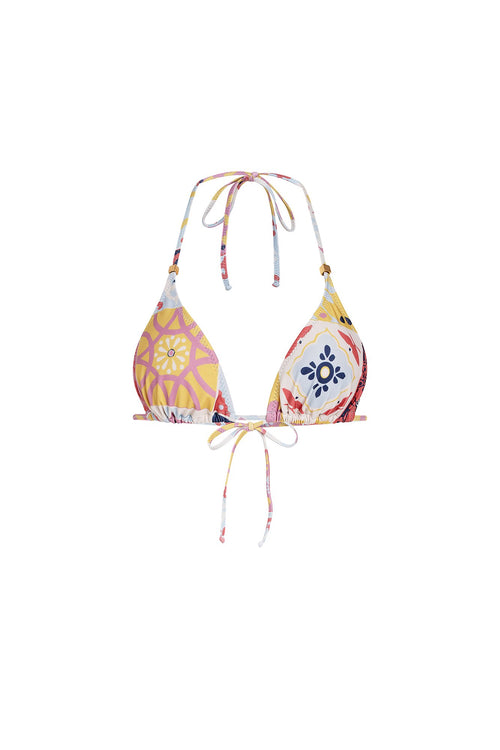 Carolina K Gabriela Bikini Top in Terracotta Tile Multi