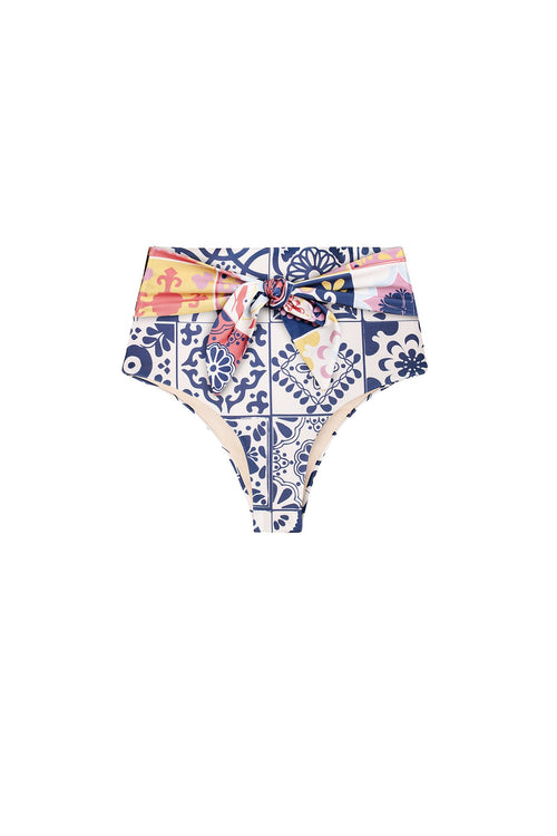 Carolina K Iris Bikini Bottom in Terracotta Tile Blue