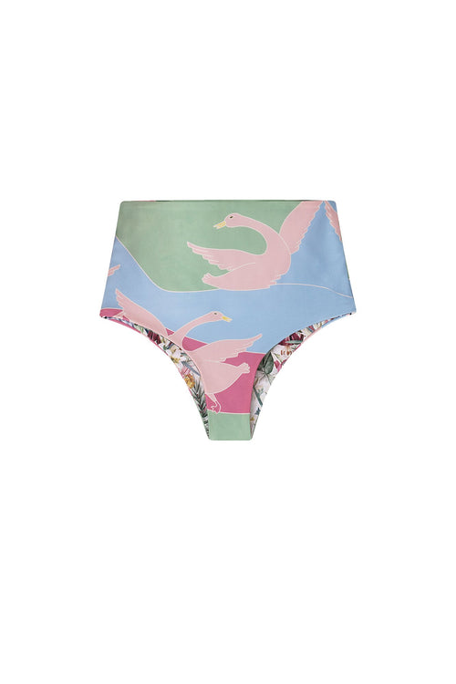 Carolina K Nina Bikini Bottom Reversible Bathing Birds Green