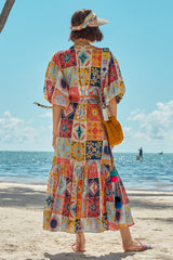Carolina K Debra Robe in Terracotta Tile Multi
