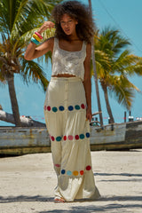 Carolina K Gigi Skirt in Cream Chakras