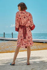Carolina K Helen Kimono in Pink Tea Flowers