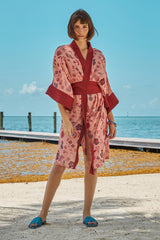Carolina K Helen Kimono in Pink Tea Flowers