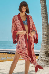 Carolina K Helen Kimono in Pink Tea Flowers