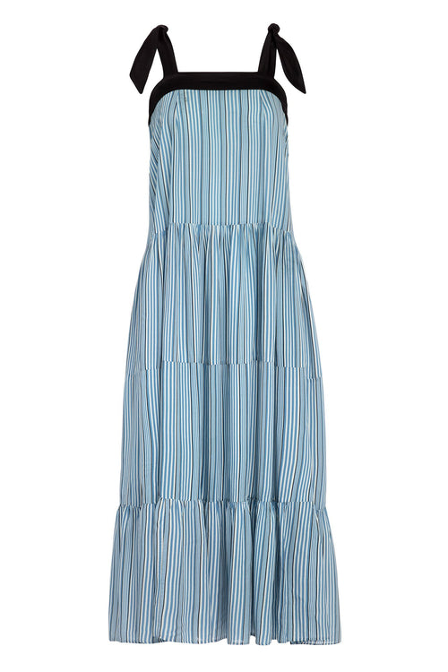 Carolina K Iris Dress in Allure Blue Stripes