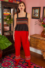 Carolina K Straight Pant Red Triangles