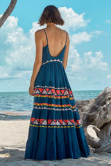 Carolina K Julia Dress in Navy Triangles