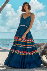 Carolina K Julia Dress in Navy Triangles