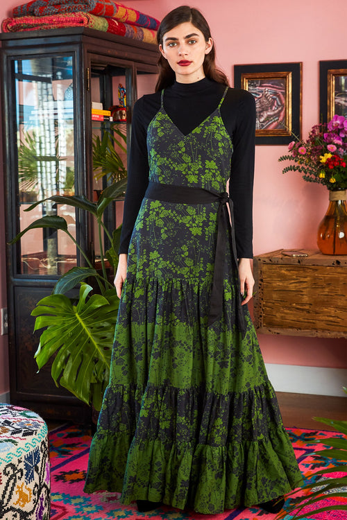 Carolina K Julia Dress Green Roses