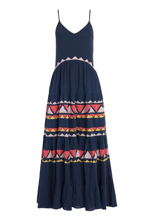 Carolina K Julia Dress in Navy Triangles