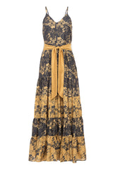 Carolina K Julia Dress Turmeric Roses