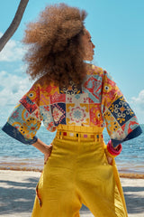 Carolina K Kimono Top Terracotta Tile Multi