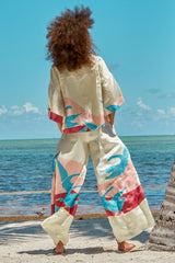 Carolina K Kimono Top in Bathing Birds Cream