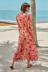 Carolina K Laura Shirt Dress in Pink Tea Flowers