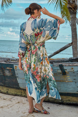 Carolina K Lexi Kimono in Sacred Garden Blue