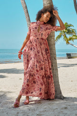 Carolina K Mira Dress in Pink Tea Flowers