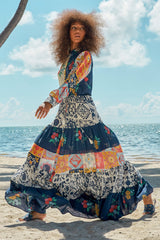 Carolina K Natalie Dress in Terracotta Tile Multi