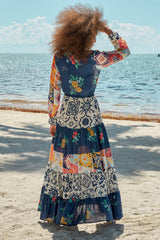 Carolina K Natalie Dress in Terracotta Tile Multi
