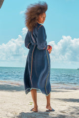 Carolina K Oaxaca Dress in Navy Peonies