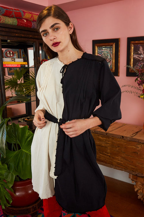 Carolina K Oaxaca Color Block Dress Black/White