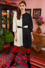Carolina K Oaxaca Color Block Dress Black/White