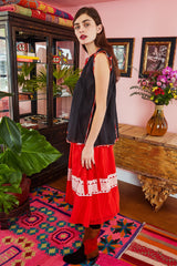 Carolina K Oaxaca Tank Black/Red