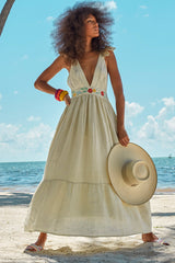 Carolina K Penelope Dress in Cream Peonies