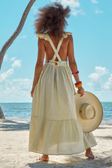 Carolina K Penelope Dress in Cream Peonies
