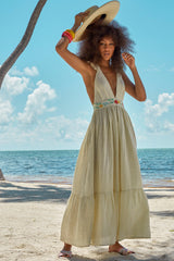 Carolina K Penelope Dress in Cream Peonies