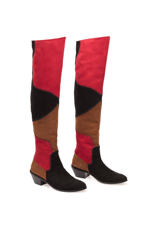 Carolina K Patch Boot Black/Red