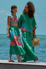 Carolina K Rosa Skirt in Bathing Birds Green