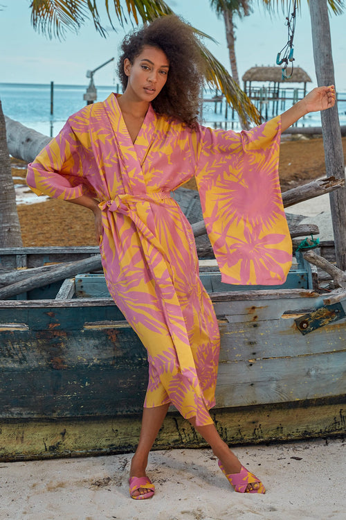 Carolina K Samantha Kimono in Sunset Yellow