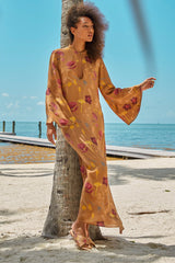 Carolina K Saturday Kaftan in Cinnamon Tea Flowers
