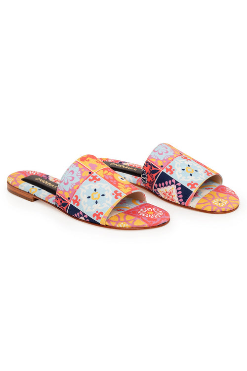 Carolina K Slip On Sandal in Terracotta Tile Multi