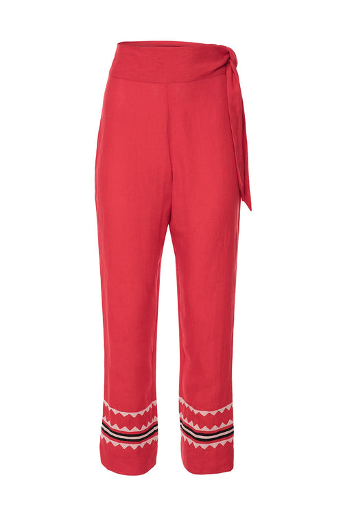 Carolina K Straight Pant Red Triangles