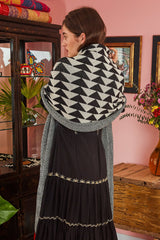 Carolina K Triangle Scarf Black/White