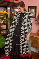 Carolina K Triangle Scarf Black/White